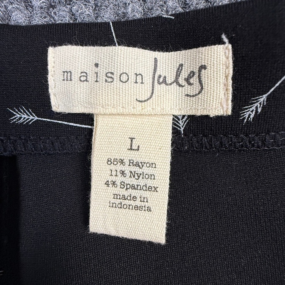 Maison Jules Womens Black White Arrow Print Pencil Skirt Size L HO15 s/40055 - Picture 4 of 10